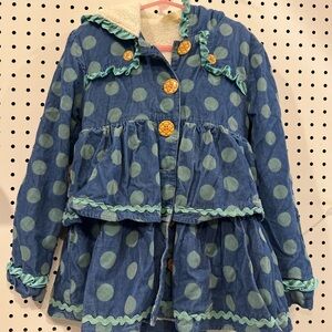 Matilda Jane Blue and Green Polka Dot Cordorouy Jacket